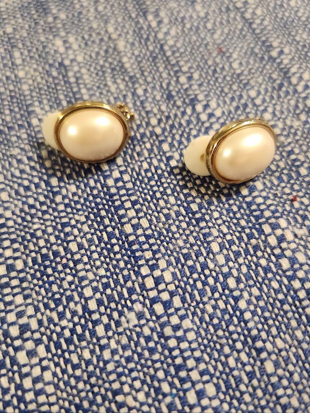 Classic Faux Pearl Gold-Tone Clip-On Earrings
